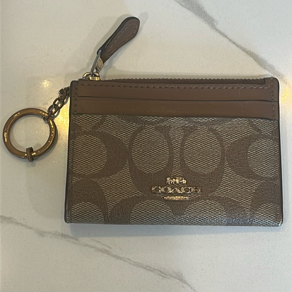 COACH Mini Skinny ID Case Brown